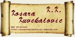 Kosara Kuvekalović vizit kartica